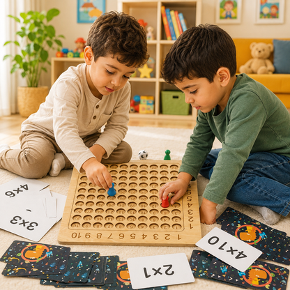 Matematik Öğrenme Kartları Seti – İşlem Tahtası ile Toplama, Çıkarma, Çarpma ve Bölme